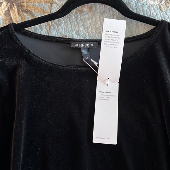 NWT Eileen Fisher stretch velvet black dress - Picture 3 of 4